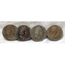 NEW ZEALAND 1974 - 1980 . ONE 1 DOLLAR COINS . UNCIRCULATED